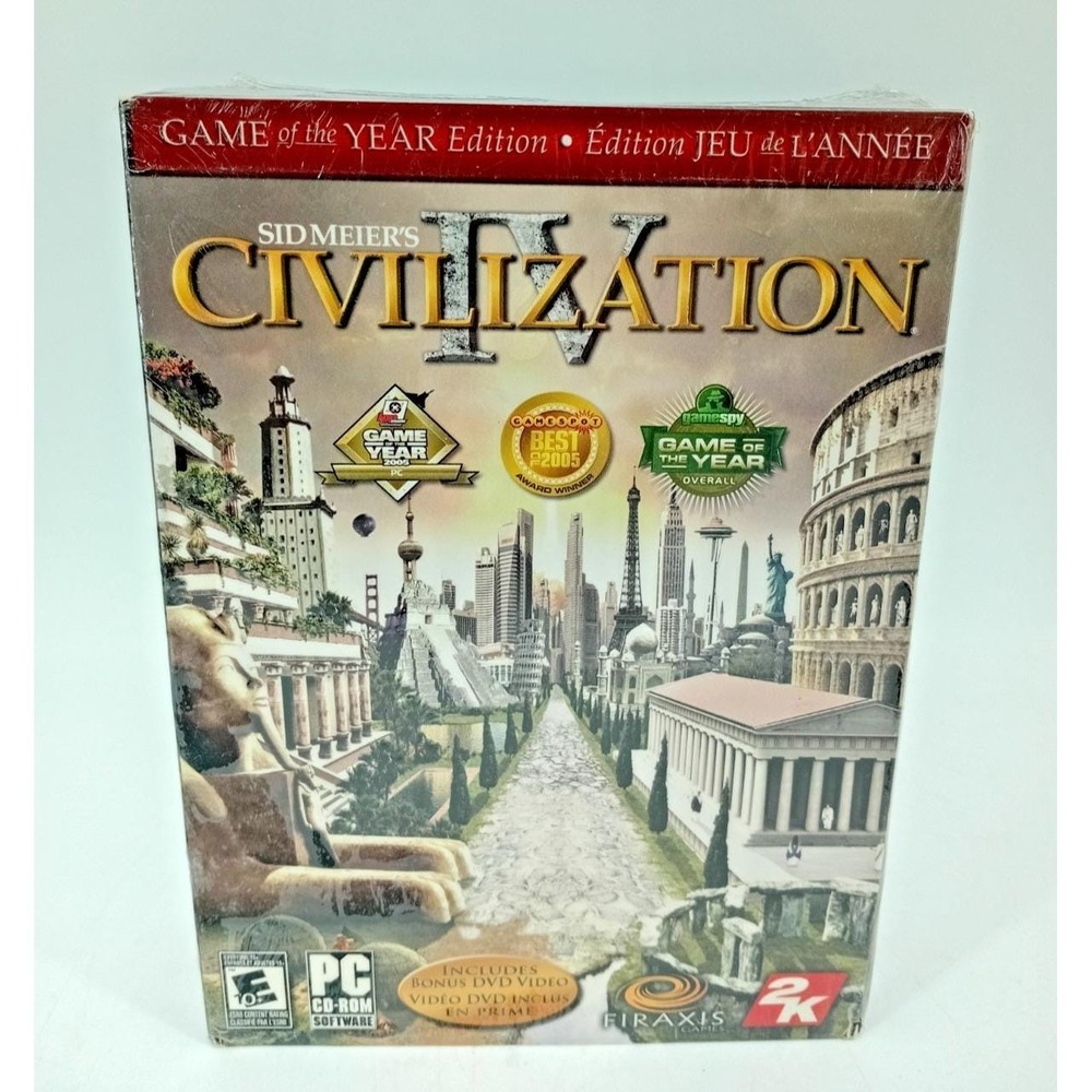 Sid Meier's‎ Civilization IV: Game of the Year  Edition (2009 PC DVD) New/Sealed